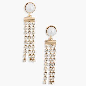 NEW Crystal & Faux Pearl Fringe Earrings​